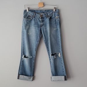 Lucky Brand Distressed Lil Lacey Cuffed Crop Jeans